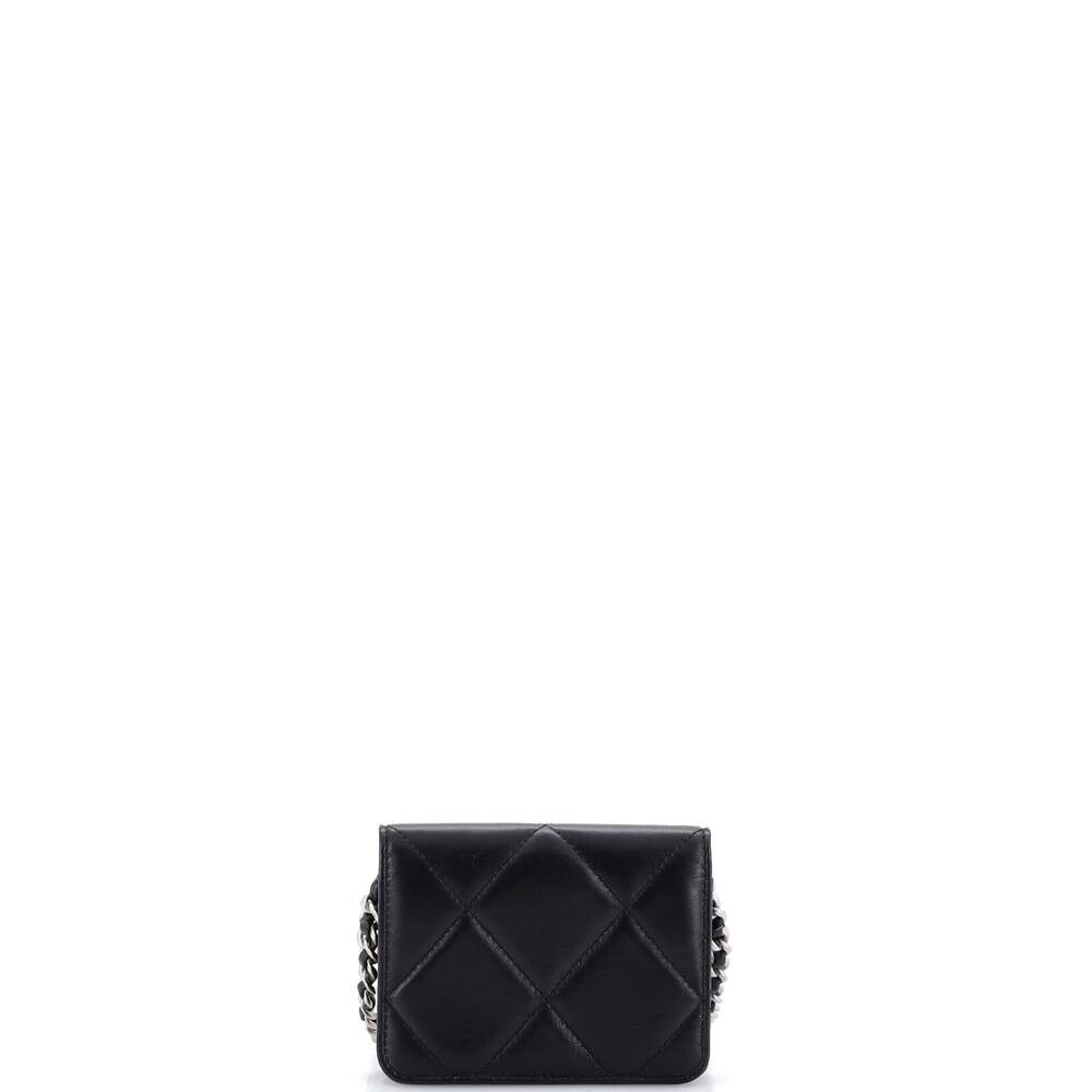 Chanel 19 Card Holder On Chain Quilted #258209C19B - Picture 4 of 7
